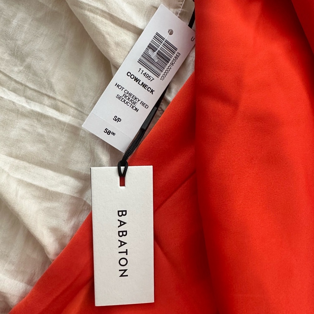 NWT Aritzia Babaton Cowl Neck Tank Top in Red - Picture 3 of 3
